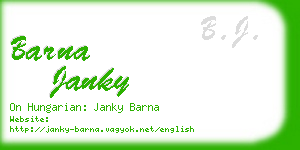 barna janky business card